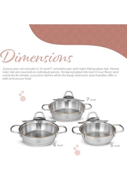 Definition 6 Parça Çelik Sahan Seti modelleri