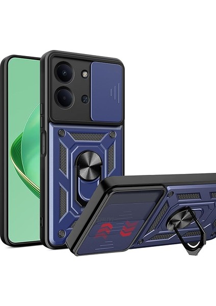 Xiaomi Redmi 15C Uyumlu Kılıf Kamera Sürgülü Mıntasılı Standlı Ultra Dayanıklı Tank Kılıf