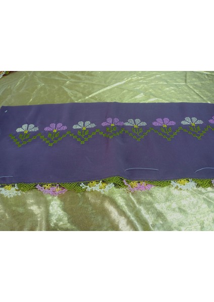 El Emeği Iğne Oyalı Namaz Örtüsü Çeyizlik Mevlit Başörtüsü Krep Kumaş fırsatları