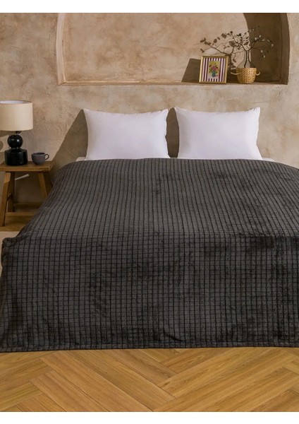 Home Antrasit Çift Kişilik Pelüş Battaniye 200X220 cm fiyatları