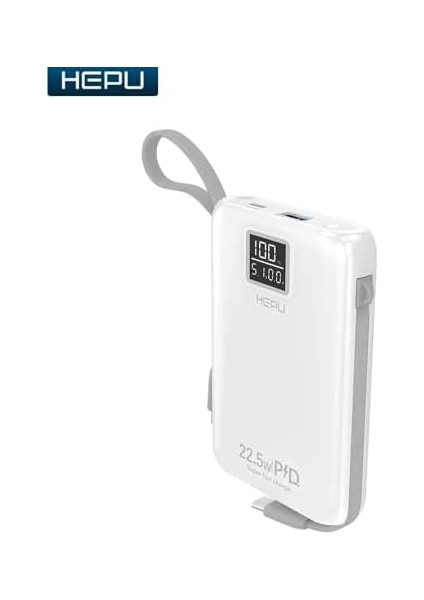 HP-A01 10.000 Mah 22.5W Dijital LED Göstergeli Dahili Kablolu Powerbank Hızlı Şarj Destekli Pd Şarj Type C Lightning Power Bank fiyatları