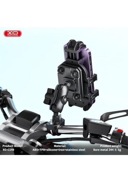 Titreşim Önleyici Gidon Telefon Tutucu C149 | 4.7-6.9" Uyumlu | Ayarlanabilir Kelepçe Mekanizması | Dayanıklı Abs & Paslanmaz Çelik Yapı | Motosiklet & Bisiklet Kullanımı Için | 340GR | Siyah fiyatları