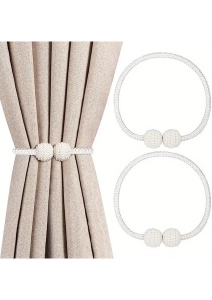 Manyetik Klipleri Iç Dekorasyon Inci Topları Tokası 2 Adet Toplama Aparatı