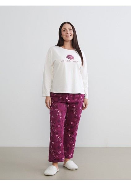 Yeni Sezon Bisiklet Yaka Çiçekli Kadın Pijama Takımı fiyatları