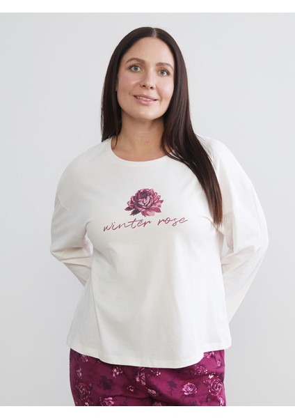 Yeni Sezon Bisiklet Yaka Çiçekli Kadın Pijama Takımı modelleri