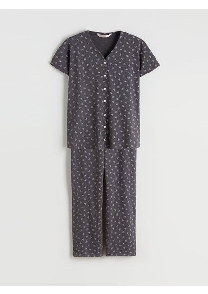 Yeni Sezon V Yaka Desenli Hamile Pijama Takımı indirimleri