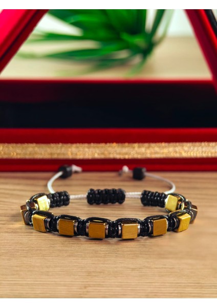 Makrome Bileklik El Yapımı Saf Doğaltaş Özel Yapım Hematit Taşı, Lav Taşı, Akik Taşı, Amatis Taşı fırsatları