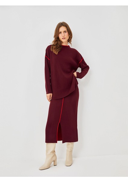 Yeni Sezon Beli Lastikli Dar Fit Kadın Triko Etek