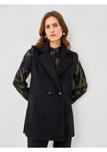 Yeni Sezon Ceket Yaka Kadın Kaşe Yelek