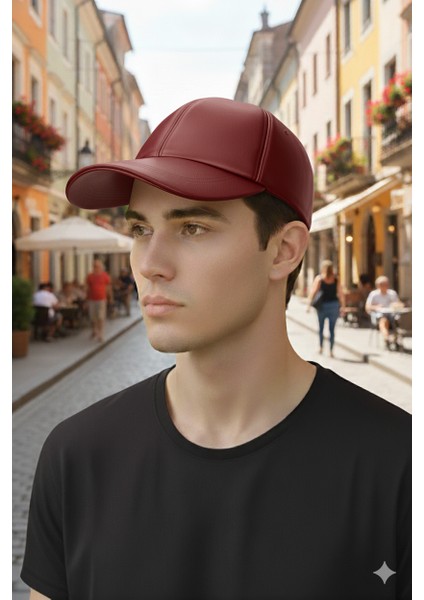 Etoile Hakiki %100 Deri Outdoor Unisex Düz Şapka