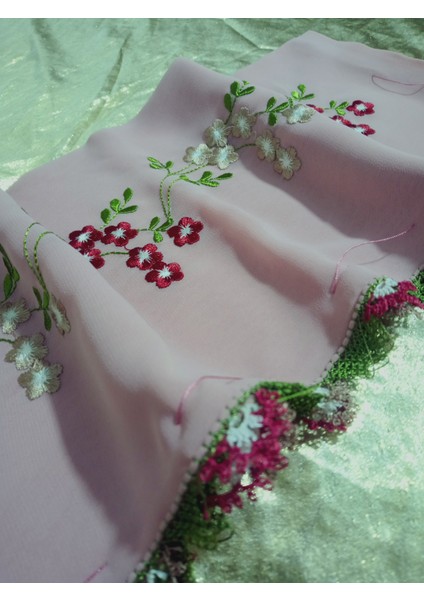 El Emeği Nakış Işlemeli Iğne Oyalı Namaz Örtüsü Çeyizlik Mevlit Başörtüsü Krep Kumaş 145X75 cm modelleri