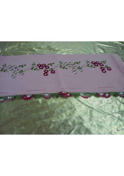 El Emeği Nakış Işlemeli Iğne Oyalı Namaz Örtüsü Çeyizlik Mevlit Başörtüsü Krep Kumaş 145X75 cm