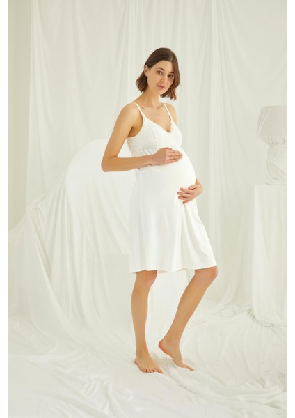 Dantelli Hamile Lohusa Pijama Takımı - Rahat, Şık ve Kaliteli Kumaş