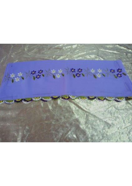 El Emeği Nakış Işlemeli Iğne Oyalı Namaz Örtüsü Çeyizlik Mevlit Başörtüsü Krep Kumaş 145X75 cm