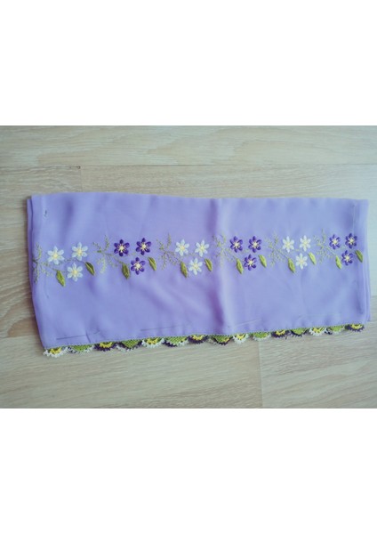 El Emeği Nakış Işlemeli Iğne Oyalı Namaz Örtüsü Çeyizlik Mevlit Başörtüsü Krep Kumaş 145X75 cm fırsatları