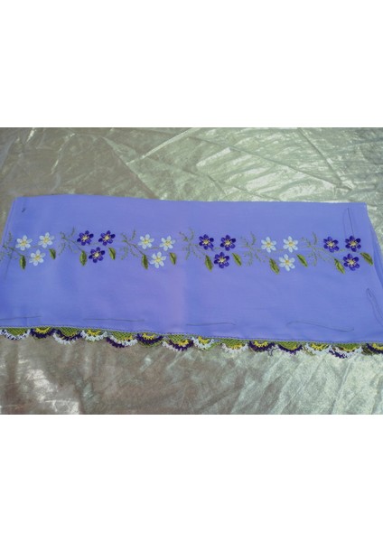 El Emeği Nakış Işlemeli Iğne Oyalı Namaz Örtüsü Çeyizlik Mevlit Başörtüsü Krep Kumaş 145X75 cm