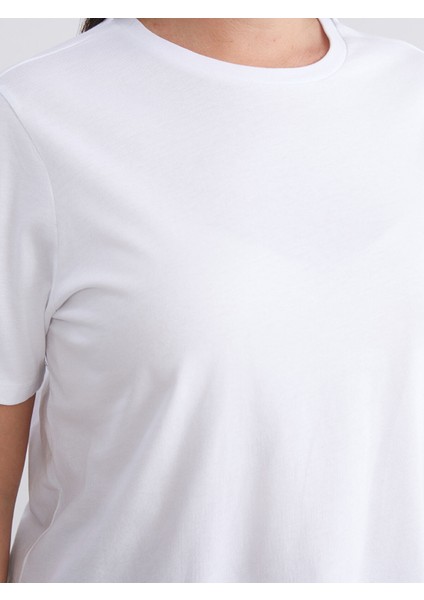 Yeni Sezon Büyük Beden Bisiklet Yaka Kadın Tişört 2'li indirimleri