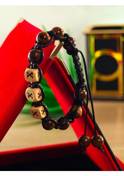 Makrome Bileklik El Yapımı Kişiye Özel Yapım Harfli Makrome Bileklik Doğal Taş Makrome Bileklik