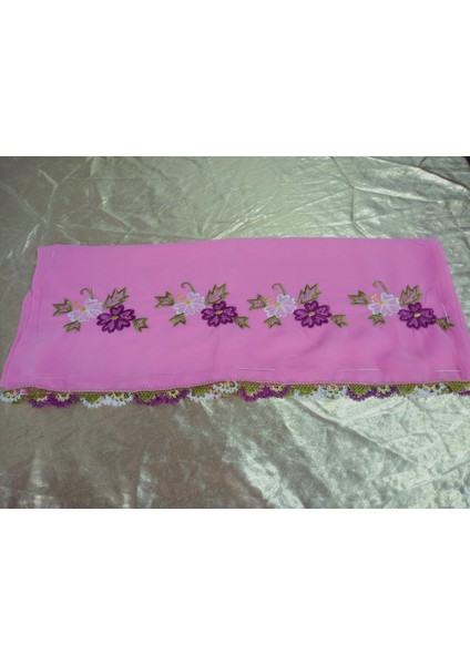 El Emeği Nakış Işlemeli Iğne Oyalı Namaz Örtüsü Çeyizlik Mevlit Başörtüsü Krep Kumaş 145X75 cm fiyatları