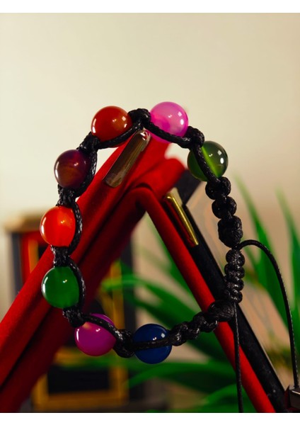 Makrome Bileklik El Yapımı Saf Doğaltaş Özel Yapım Hematit Taşı, Lav Taşı, Akik Taşı, Amatis Taşı modelleri