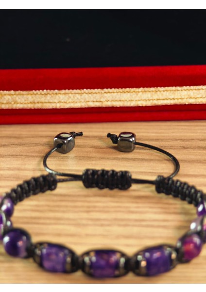 Makrome Bileklik El Yapımı Saf Doğaltaş Özel Yapım Hematit Taşı, Lav Taşı, Akik Taşı, Amatis Taşı indirimleri