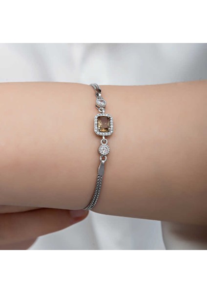 gümüş kare zultanit taşlı kadın bileklik indirimleri
