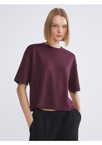 Yeni Sezon Bisiklet Yaka Oversize Kadın Tişört