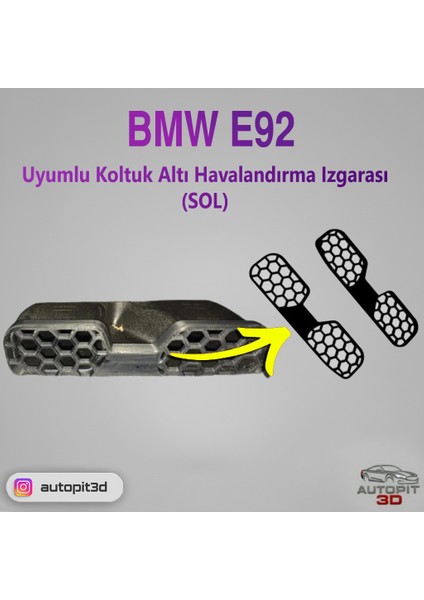 Bmw E92 Uyumlu Koltuk Altı Havalandırma Izgarası (Sol Taraf)
