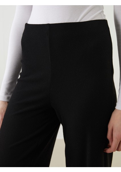 Yeni Sezon Beli Lastikli Geniş Paça Kadın Pantolon modelleri