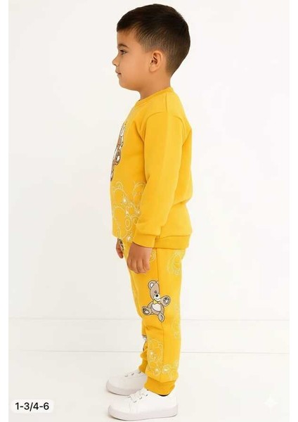 Sarı Ayıcık 4-5-6 Yaş Çocuk Alt Üst Takım Pijama Takım modelleri