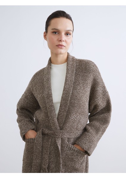 Yeni Sezon Şal Yaka Kadın Triko Hırka