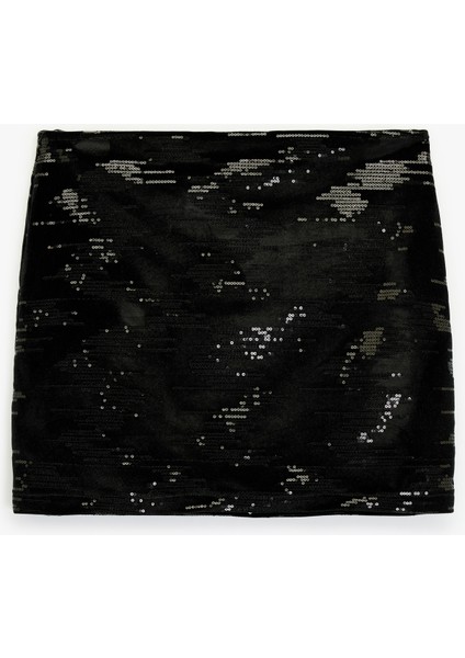 Slim Fit Pullu Payetli Abiye Mini Etek fiyatları