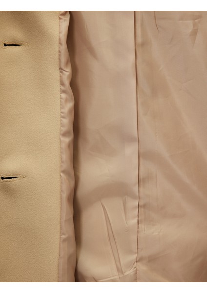 Suni Kürk Yaka Kısa Kaban Cepli Uzun Kollu fırsatları