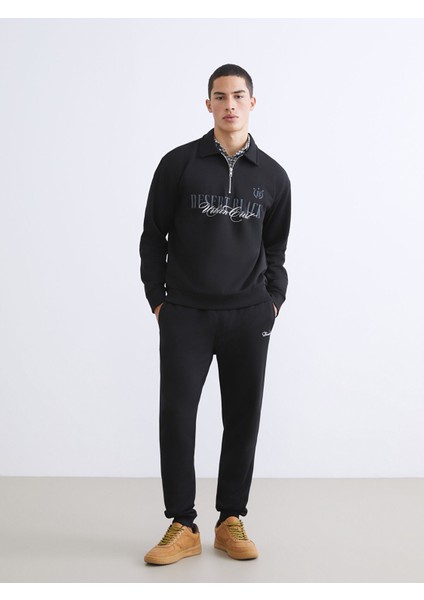 Yeni Sezon Nakışlı Erkek Kalın Jogger Eşofman Altı