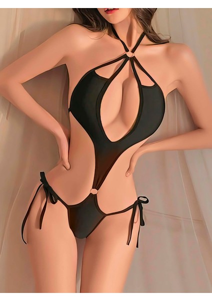 Mulvxbrf BRF02 Kadın Siyah Boyundan Bağlama Halka Detaylı Kostüm 2046 (Mulvix) fiyatları