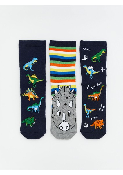 Yeni Sezon Kaydırmaz Tabanlı Erkek Çocuk Havlu Soket Çorap 3'lü