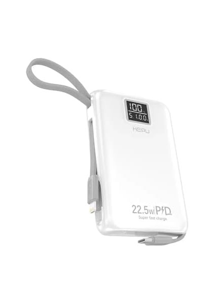 HP-A01 10.000 Mah 22.5W LED Göstergeli Dahili Kablolu Powerbank Hızlı Şarj Destekli Pd Şarj Type C Power Bank fiyatları