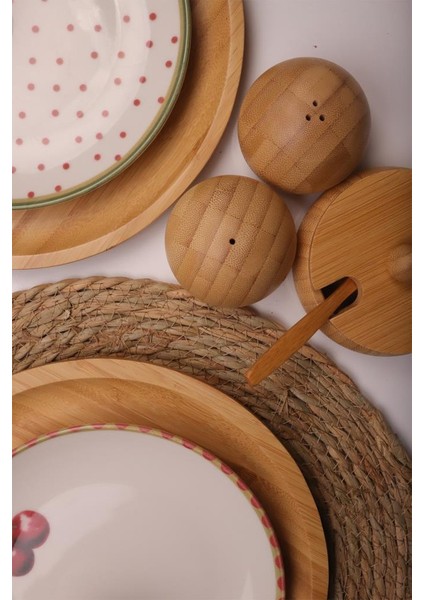 Viva 6 Kişilik 48 Parça Doğal Bambu Porselen Kahvaltı Takımı – Kahvaltı Seti Sunum Seti fırsatları