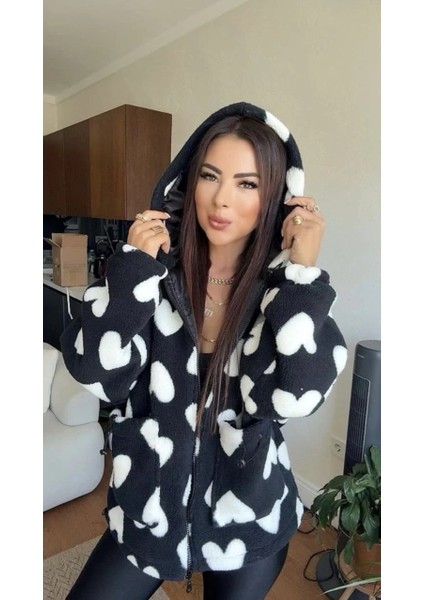 Yzlal Kalpli Peluş Ceket Içi Astarlı Siyahbeyaz (Beden: Standart) fiyatları