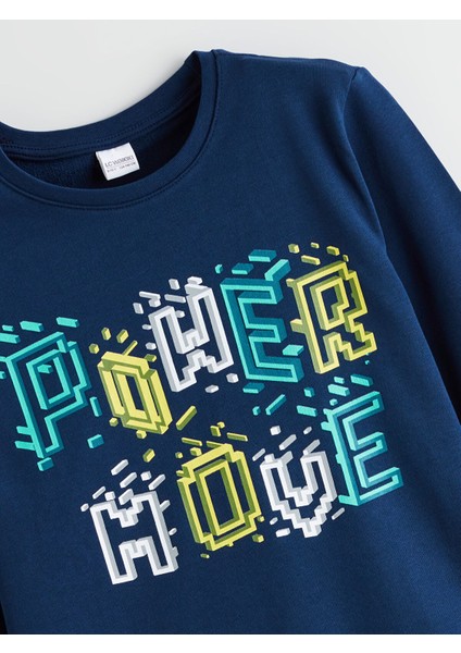 Yeni Sezon Bisiklet Yaka Baskılı Erkek Çocuk Pijama Takımı modelleri