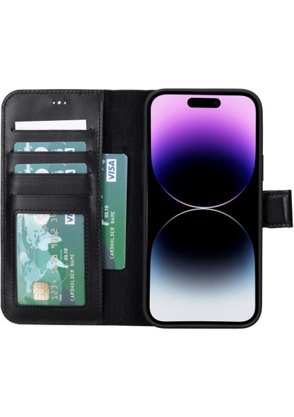 Apple iPhone 15 Plus Uyumlu Deri Cüzdanlı Kılıf Mwwn Rst1 Siyah fiyatları