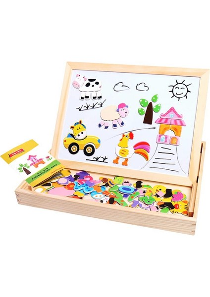 Manyetik Ahşap Puzzle Oyunu- 3+ Yaş-Zeka Geliştirici Doğal Malzemeli modelleri