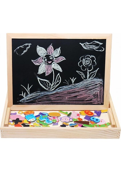 Manyetik Ahşap Puzzle Oyunu- 3+ Yaş-Zeka Geliştirici Doğal Malzemeli