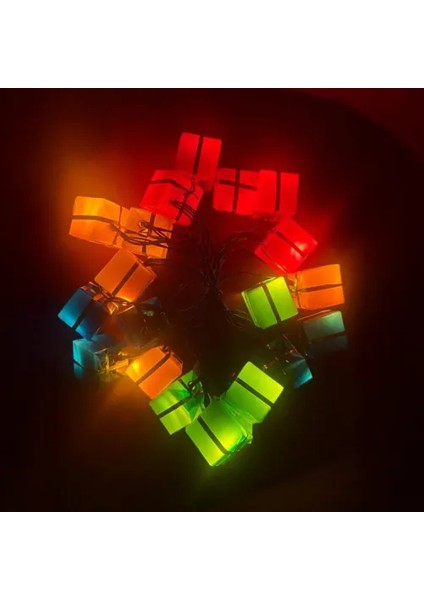 4m 20 LED Pilli Hediye Kutusu Figürlü Lamba