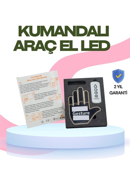 Yüksek Görünürlüklü Otomobil Jest Işığı – 3 Modlu LED Arka Cam Aksesuarı, Pratik ve Eğlenceli