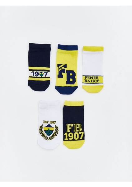 Yeni Sezon Fenerbahçe Desenli Erkek Çocuk Patik Çorap 5'li