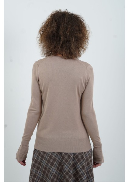 Vizon O Yaka Kolu Droplu Kazak indirimleri