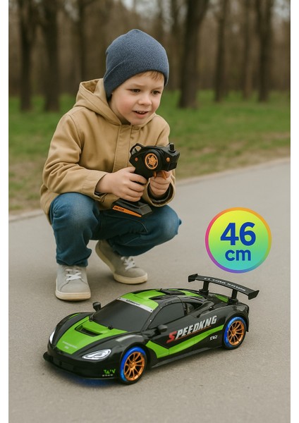 1:10 Hızlı Speed King Sarjlı Kumandalı Araba 25 Kmh 2.4 Ghz Tekerlek Isıklı 46X21X18 cm Boyut Yeni
