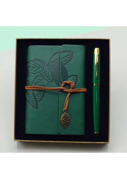 Yeşil Renk Defter Kalem Kutulu Set