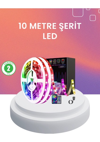 10 Metre Telefon Kontrollü Smart Şerit LED USB Rgb Kumandalı